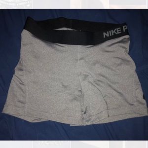 Grey Nike spandex shorts